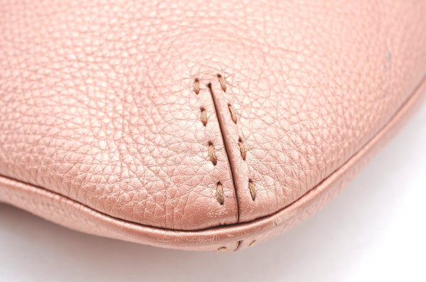 Authentic FENDI Selleria Shoulder Cross Body Bag Purse Leather Pink K4236