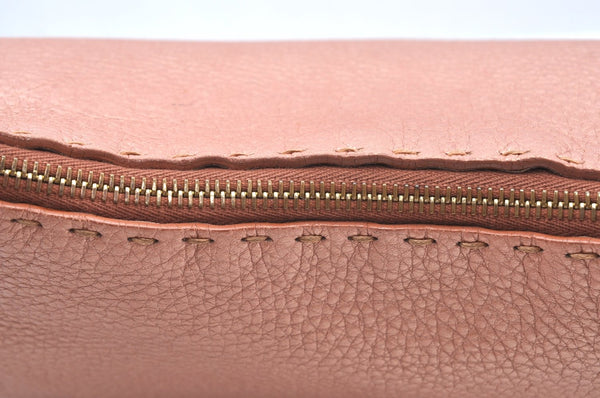 Authentic FENDI Selleria Shoulder Cross Body Bag Purse Leather Pink K4236