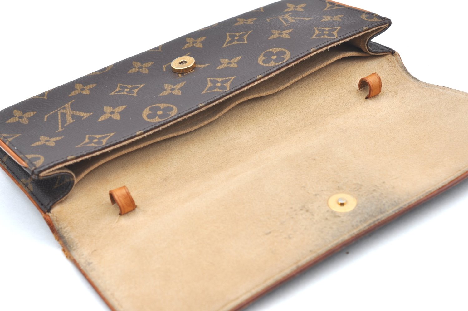 Auth Louis Vuitton Monogram Pochette Twin GM Shoulder Bag M51852 LV Junk K4238