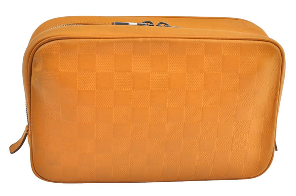 Auth Louis Vuitton Damier Infini Trousse Toilette Clutch Bag N23340 Yellow K4243