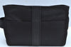 Auth HERMES Acapulco Second Creshed Toilette GM Clutch Bag Nylon Black K4244