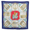 Authentic HERMES Carre 90 Scarf "LES MUSEROLLES" Silk Navy K4248