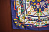 Authentic HERMES Carre 90 Scarf "Petite main" Silk Navy K4251