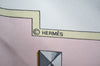 Authentic HERMES Carre 90 Scarf "LES CLES " Silk Pink K4252