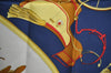 Authentic HERMES Carre 90 Scarf "SPRINGS" Silk Navy K4253