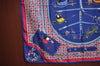 Authentic HERMES Carre 90 Scarf "Les Voitures Nouvelle" Silk Blue K4255