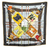 Authentic HERMES Carre 90 Scarf "LE CARNAVAL DE VENISE" Silk Yellow Black K4257