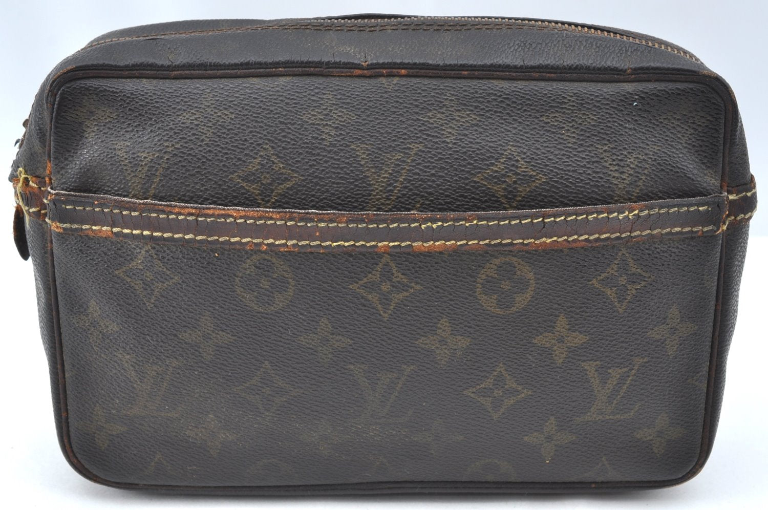 Authentic Louis Vuitton Monogram Compiegne 23 Clutch Hand Bag M51847 Junk K4266