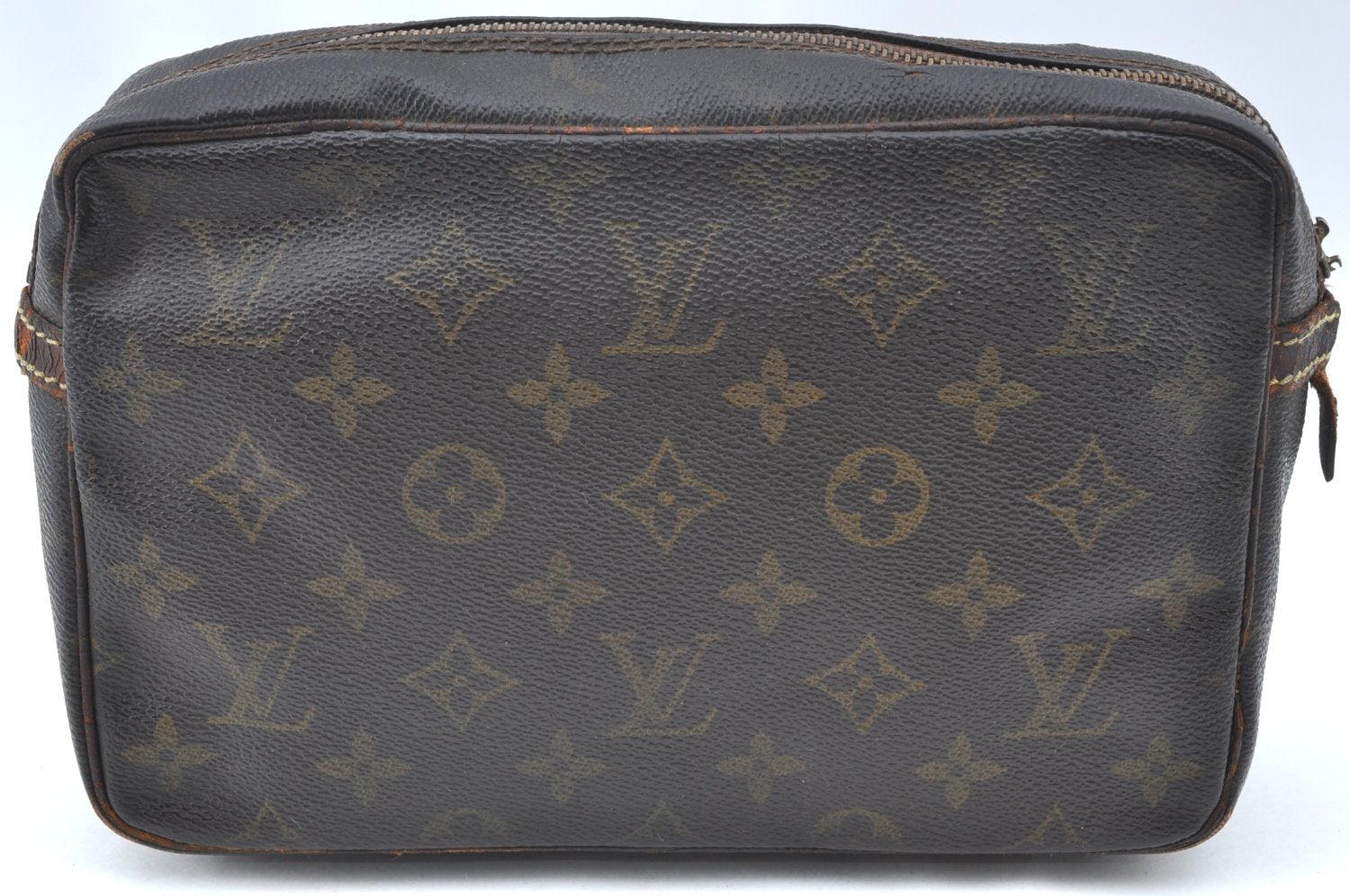 Authentic Louis Vuitton Monogram Compiegne 23 Clutch Hand Bag M51847 Junk K4266