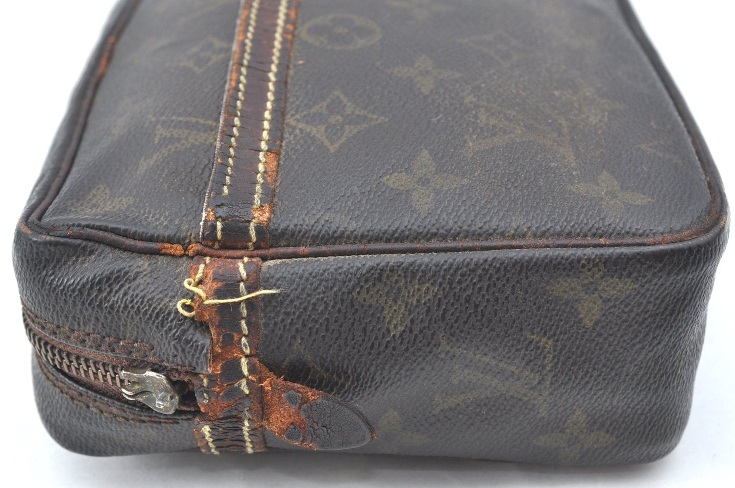 Authentic Louis Vuitton Monogram Compiegne 23 Clutch Hand Bag M51847 Junk K4266