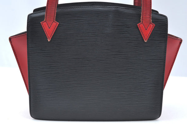 Auth Louis Vuitton Epi Varenne Hand Bag Bi-color Black x Red M52387 LV K4268