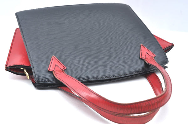 Auth Louis Vuitton Epi Varenne Hand Bag Bi-color Black x Red M52387 LV K4268