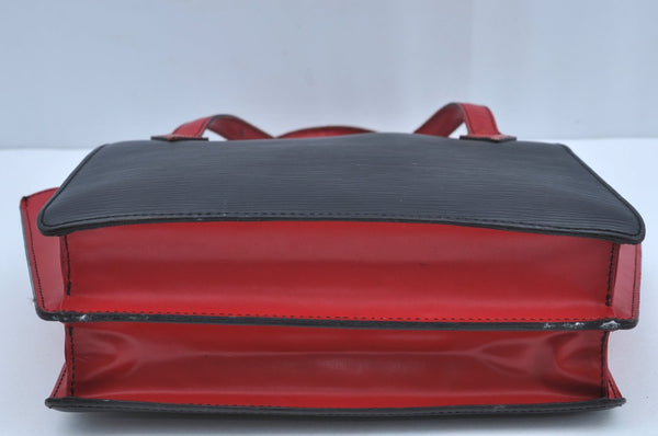 Auth Louis Vuitton Epi Varenne Hand Bag Bi-color Black x Red M52387 LV K4268