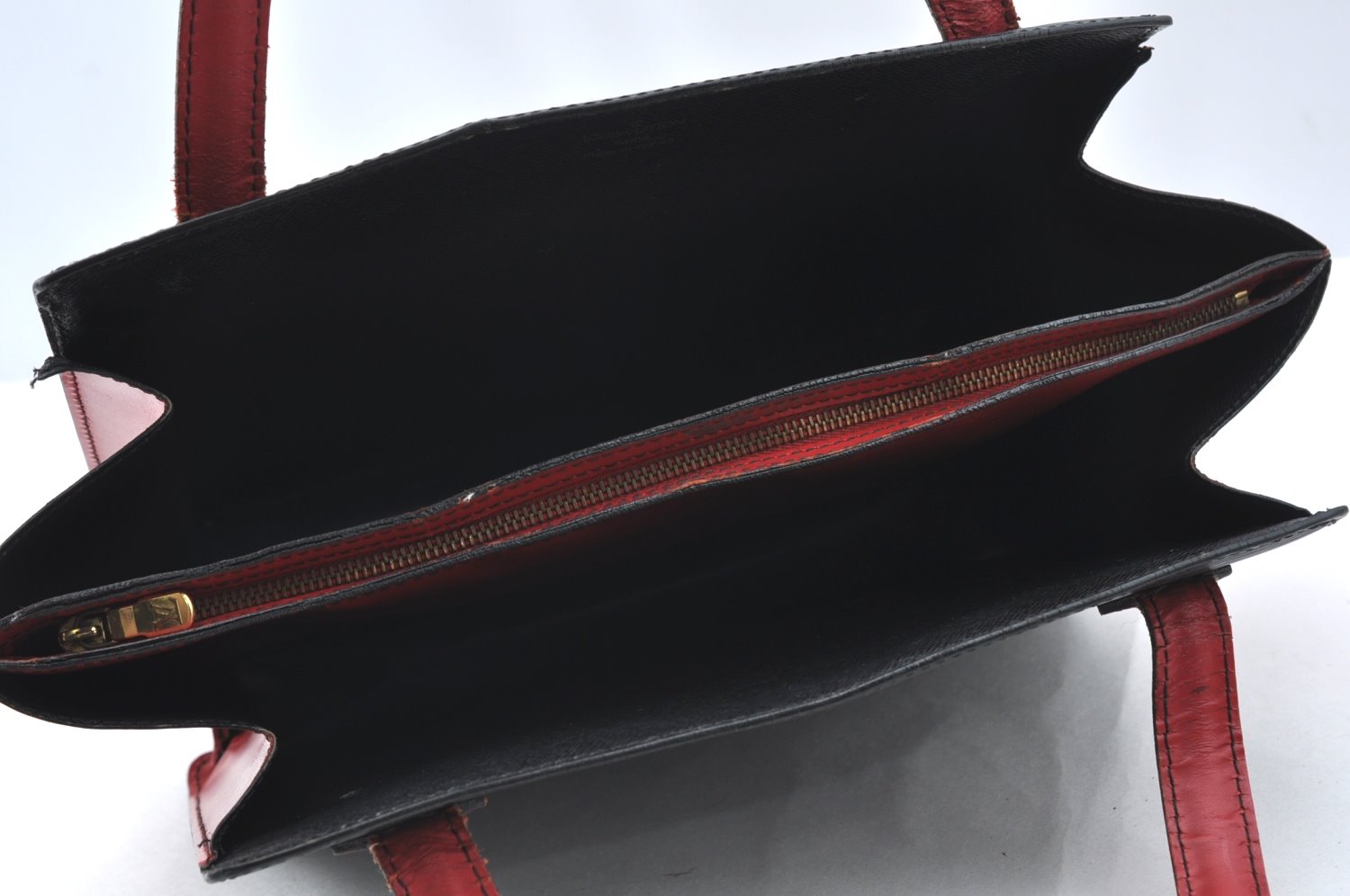 Auth Louis Vuitton Epi Varenne Hand Bag Bi-color Black x Red M52387 LV K4268