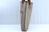 Authentic GUCCI Web Sherry Line GG Plus Tote Bag PVC Leather Brown K4270