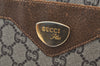 Authentic GUCCI Web Sherry Line GG Plus Tote Bag PVC Leather Brown K4270