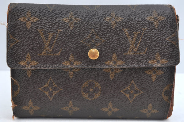 Authentic Louis Vuitton Monogram Porte Tresor Etui Papier Wallet M61202 LV K4275