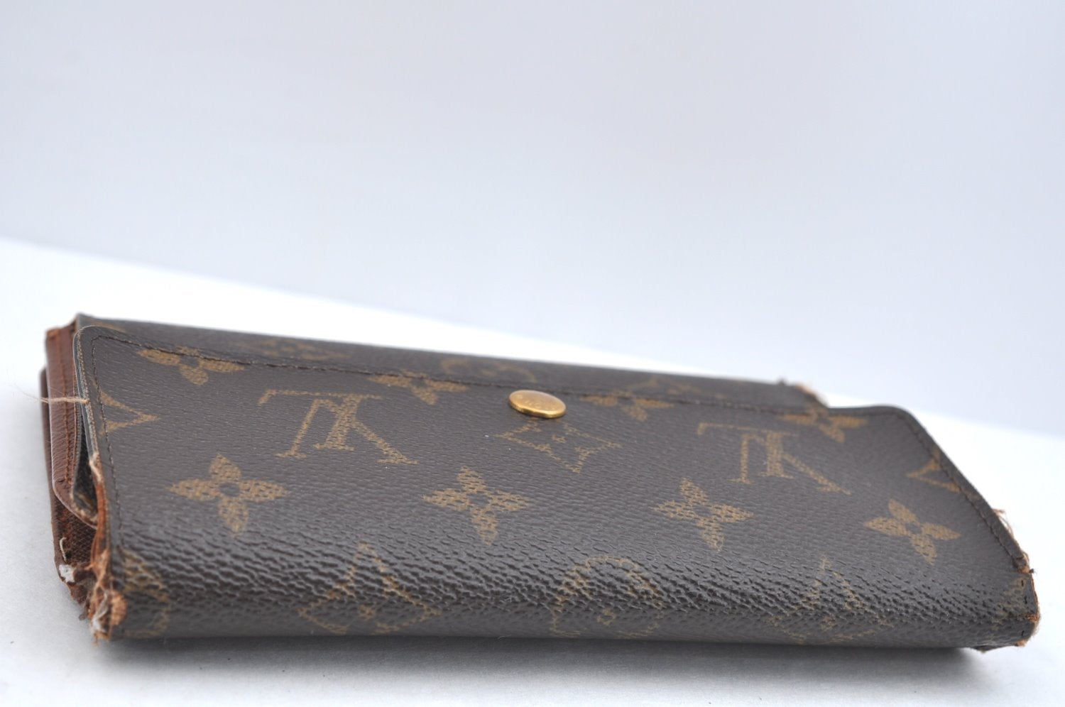 Authentic Louis Vuitton Monogram Porte Tresor Etui Papier Wallet M61202 LV K4275