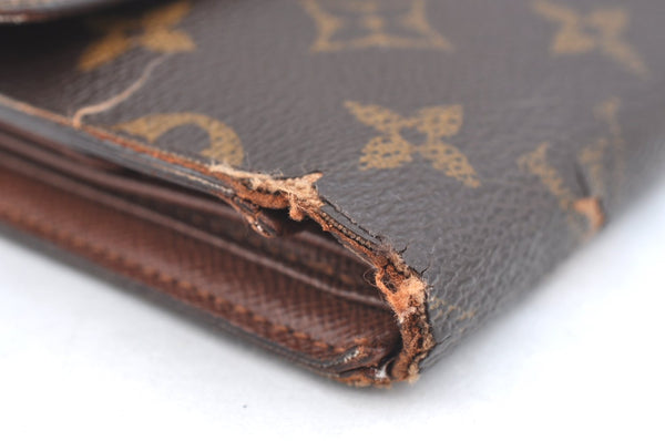 Authentic Louis Vuitton Monogram Porte Tresor Etui Papier Wallet M61202 LV K4275