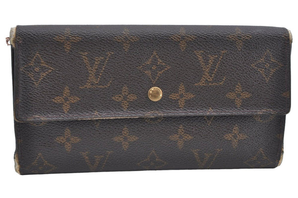 Authentic Louis Vuitton Monogram Porte Tresor International M61215 Wallet K4281