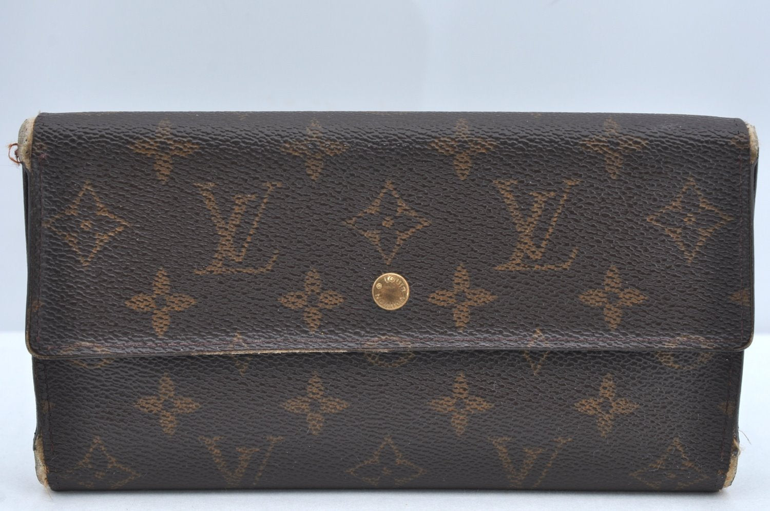 Authentic Louis Vuitton Monogram Porte Tresor International M61215 Wallet K4281