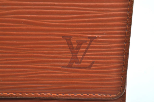 Auth Louis Vuitton Epi Porte Tresor Etui Papier Wallet Brown M63173 LV K4283