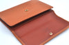 Auth Louis Vuitton Epi Porte Tresor Etui Papier Wallet Brown M63173 LV K4283