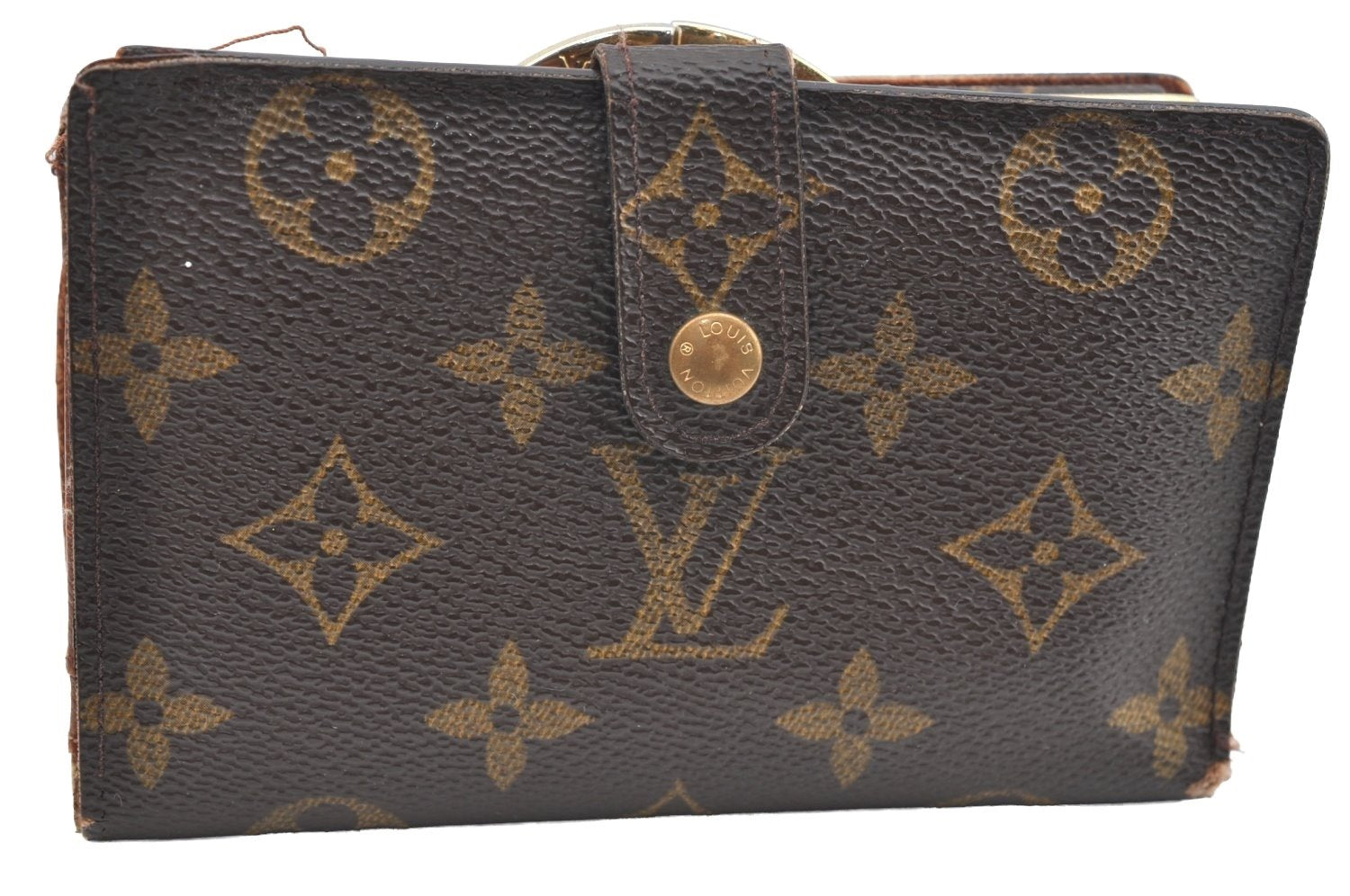 Auth Louis Vuitton Monogram Porte Monnaie Billets Viennois M61663 Wallet K4287