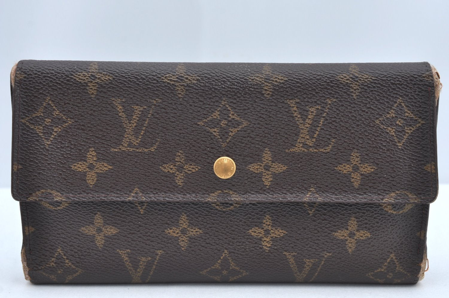 Authentic Louis Vuitton Monogram Porte Tresor International M61215 Wallet K4288