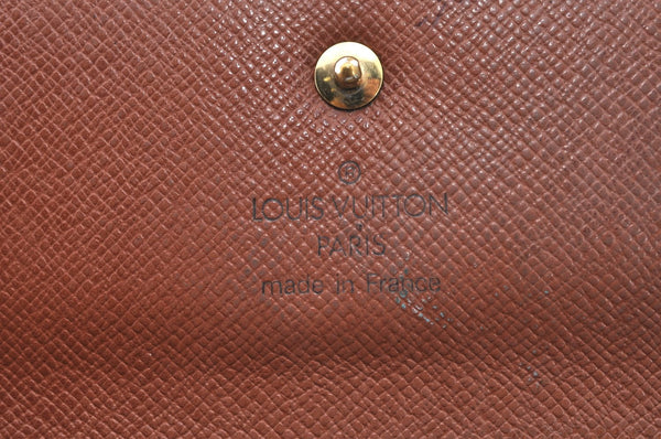 Authentic Louis Vuitton Monogram Porte Tresor International M61215 Wallet K4288