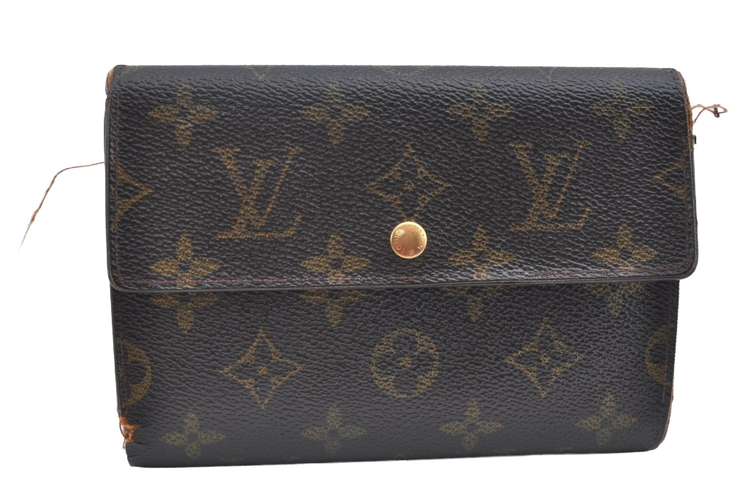 Authentic Louis Vuitton Monogram Porte Tresor Etui Papier Wallet M61202 LV K4294