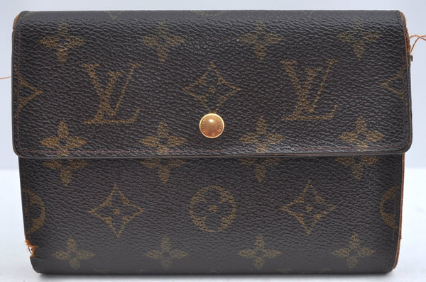 Authentic Louis Vuitton Monogram Porte Tresor Etui Papier Wallet M61202 LV K4294