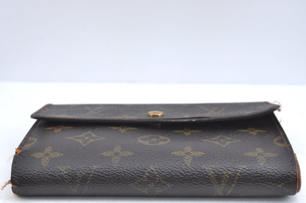 Authentic Louis Vuitton Monogram Porte Tresor Etui Papier Wallet M61202 LV K4294