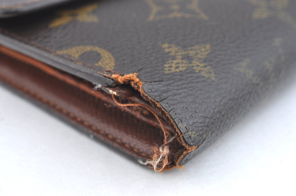 Authentic Louis Vuitton Monogram Porte Tresor Etui Papier Wallet M61202 LV K4294