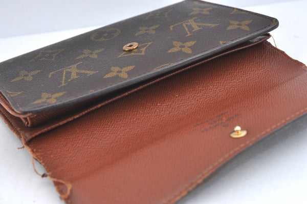 Authentic Louis Vuitton Monogram Porte Tresor Etui Papier Wallet M61202 LV K4294