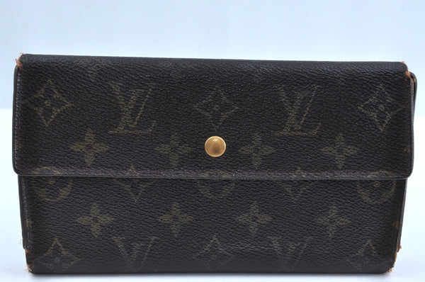Authentic Louis Vuitton Monogram Porte Tresor International M61215 Wallet K4295
