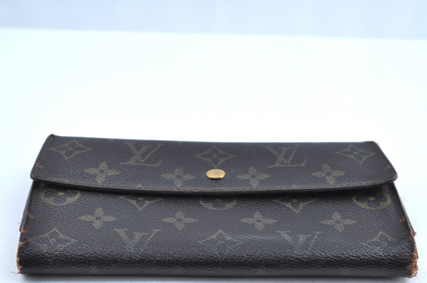 Authentic Louis Vuitton Monogram Porte Tresor International M61215 Wallet K4295