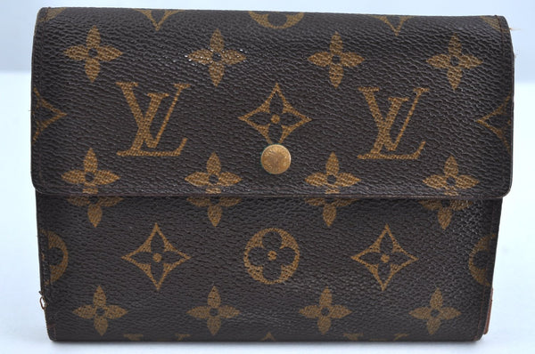 Authentic Louis Vuitton Monogram Porte Tresor Etui Papier Wallet M61202 LV K4297