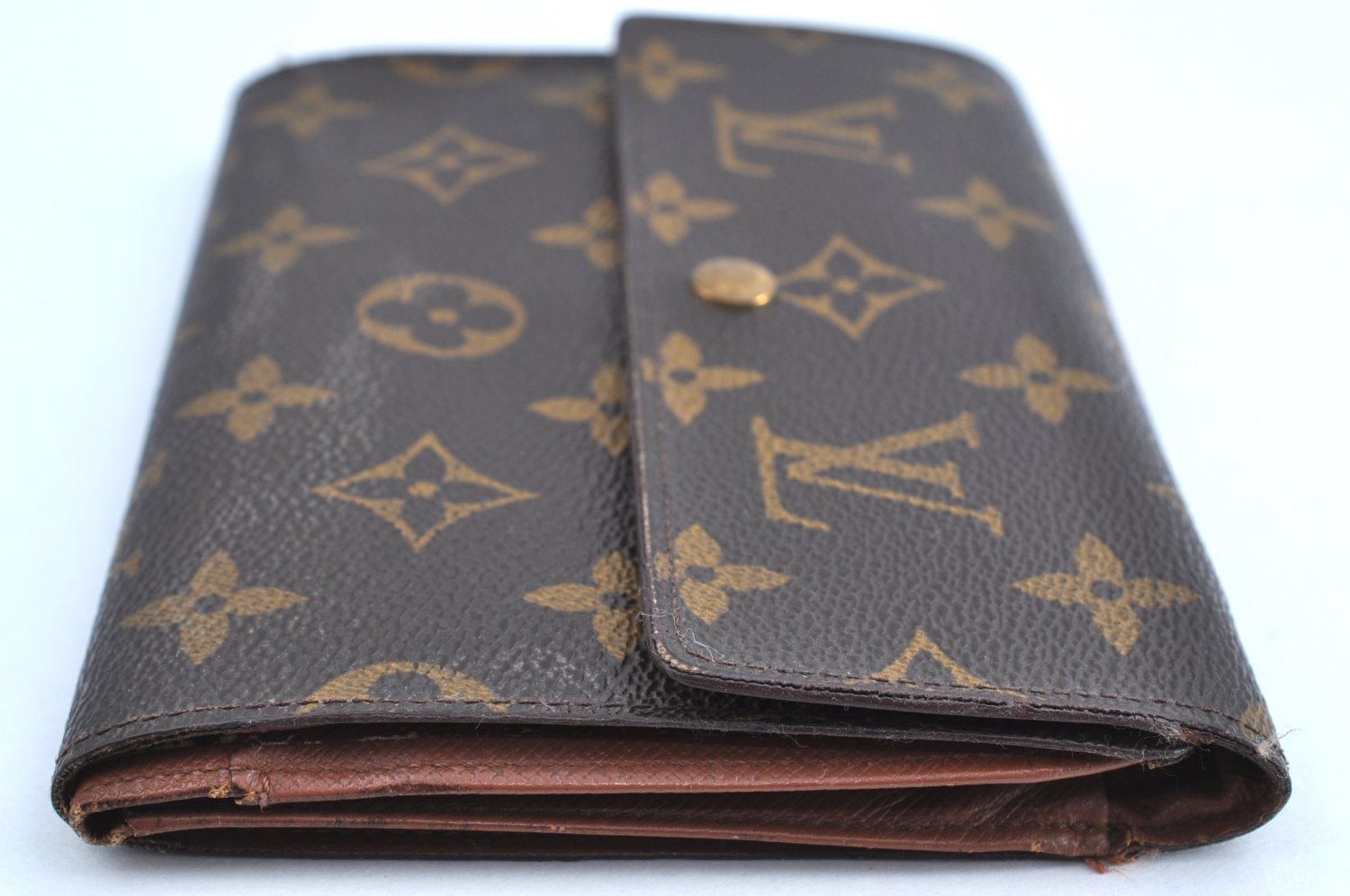 Authentic Louis Vuitton Monogram Porte Tresor Etui Papier Wallet M61202 LV K4297