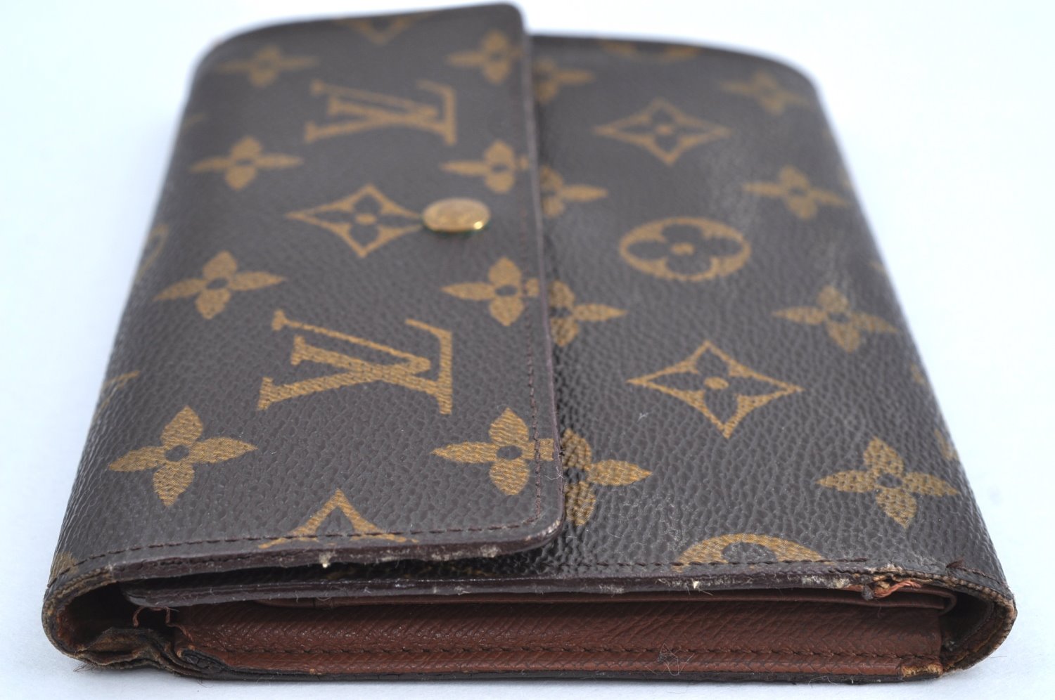 Authentic Louis Vuitton Monogram Porte Tresor Etui Papier Wallet M61202 LV K4297