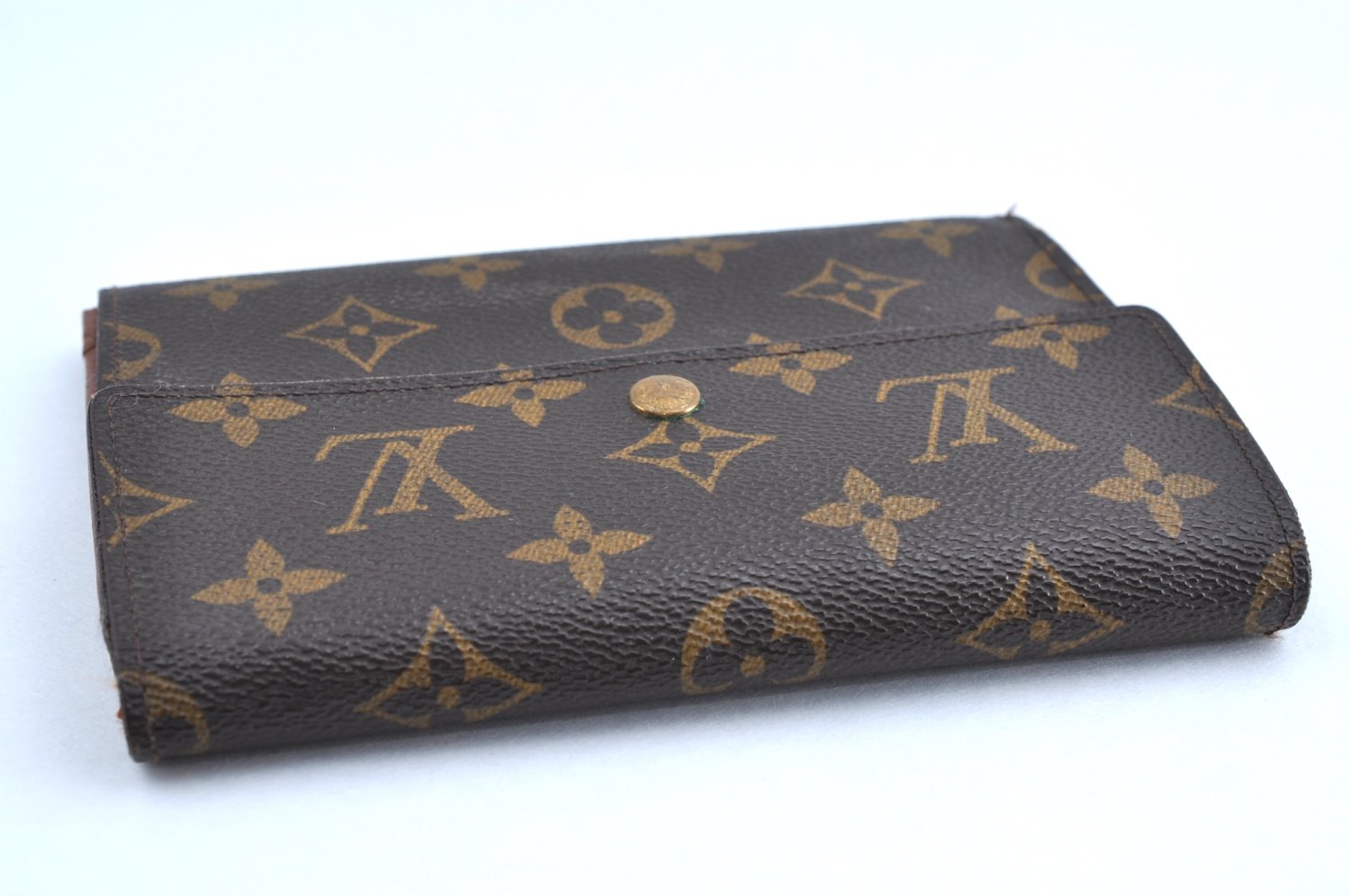 Authentic Louis Vuitton Monogram Porte Tresor Etui Papier Wallet M61202 LV K4297