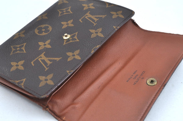 Authentic Louis Vuitton Monogram Porte Tresor Etui Papier Wallet M61202 LV K4297