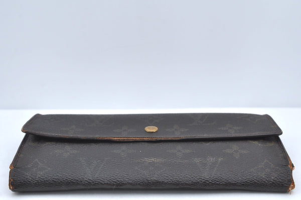 Authentic Louis Vuitton Monogram Porte Tresor International M61215 Wallet K4298