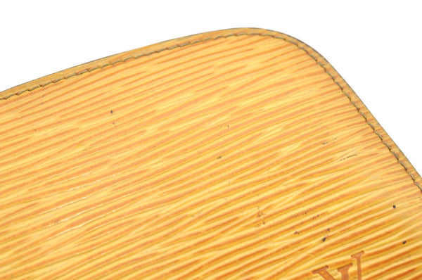 Authentic Louis Vuitton Epi Dauphine Cosmetic Pouch Yellow M48449 LV K4300