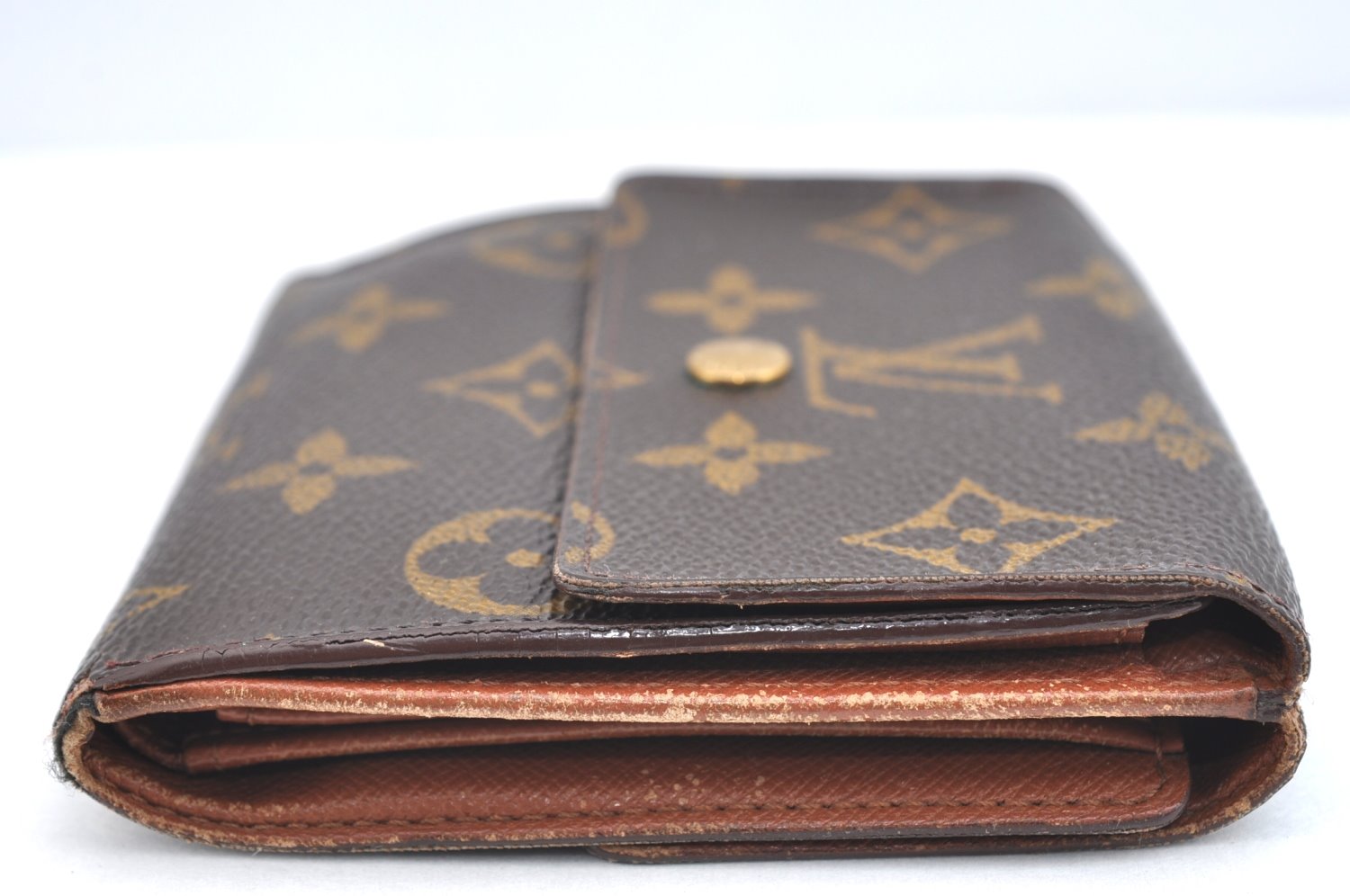 Authentic Louis Vuitton Monogram M61652 Porte Monnaie Billet Carte Credit K4301