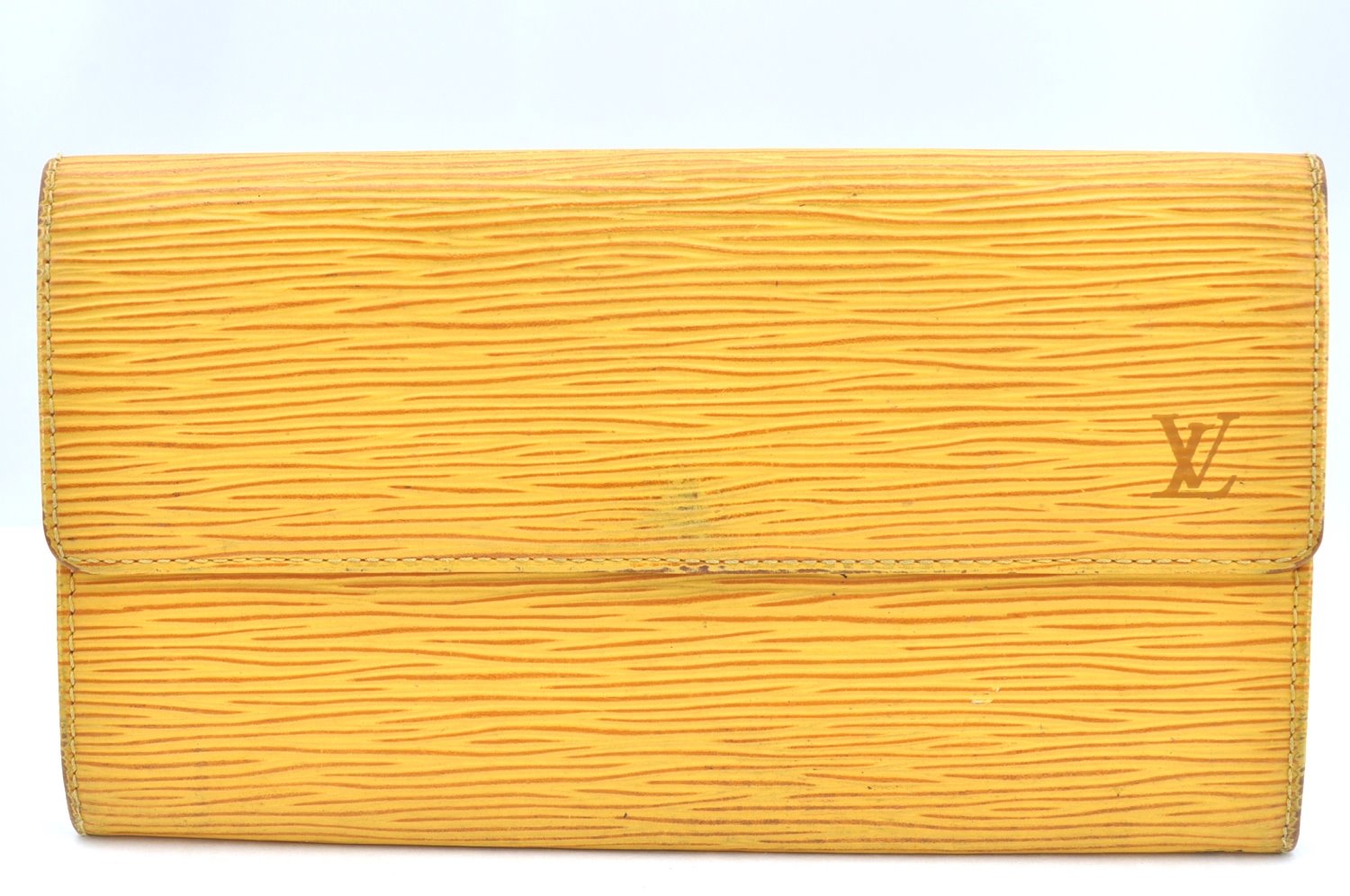 Auth Louis Vuitton Epi Pochette Porte Monnaie Credit Wallet M63579 Yellow K4306