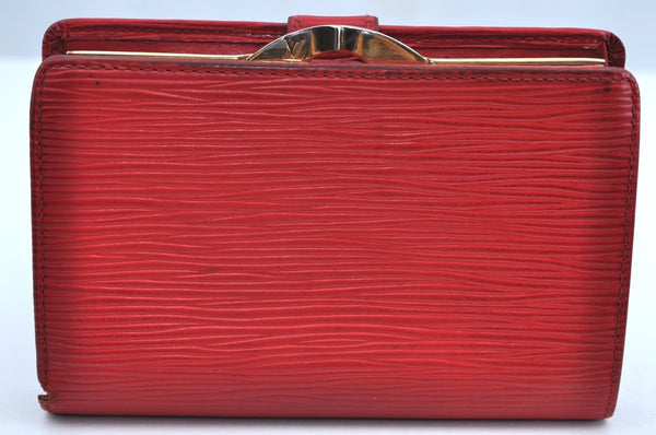 Authentic Louis Vuitton Epi Porte Monnaie Viennois Wallet Red M63247 LV K4307