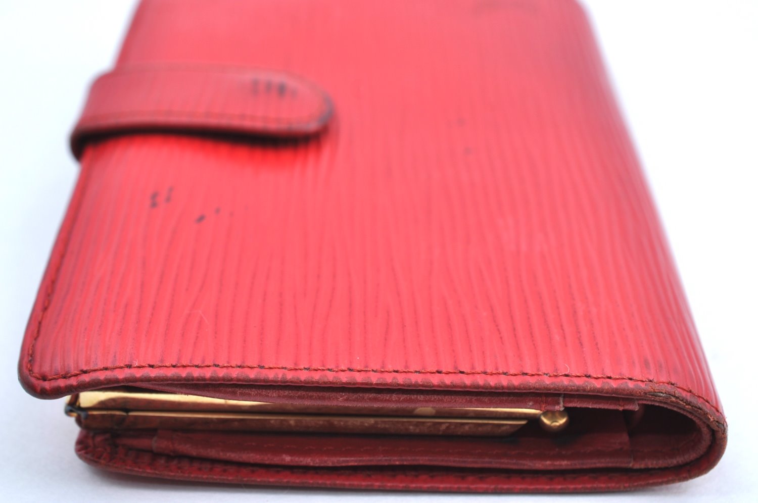 Authentic Louis Vuitton Epi Porte Monnaie Viennois Wallet Red M63247 LV K4307