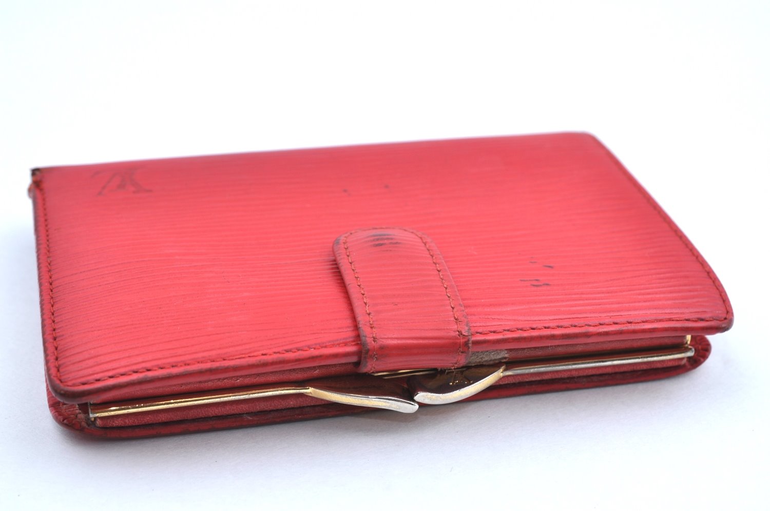 Authentic Louis Vuitton Epi Porte Monnaie Viennois Wallet Red M63247 LV K4307