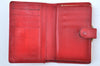 Authentic Louis Vuitton Epi Porte Monnaie Viennois Wallet Red M63247 LV K4307